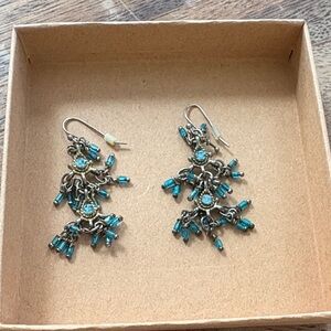 Banana Reublic Blue Beaded Dangle Earrings